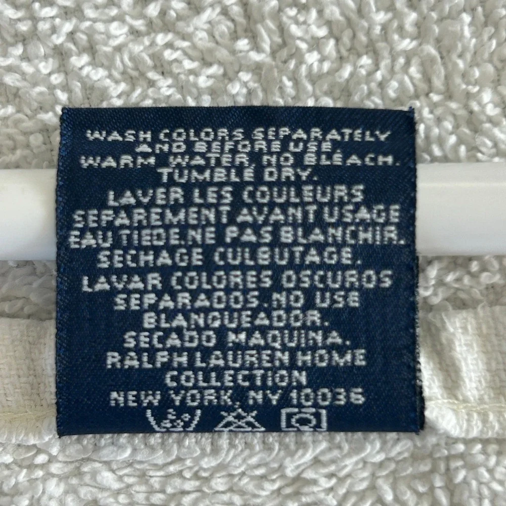 Vintage 90s Ralph Lauren Beach Towel OS White Polo Bear Golf Graphic USA Made